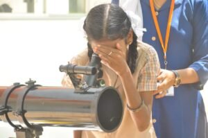 School Kids With Telescope
